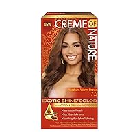 Creme of Nature Exotic Shine Hair Color With Argan Oil from Morocco, 7.3 Medium Warm Brown, 1 Application