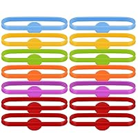 BESTOYARD 12pcs Drink Markers Silicone Wine Glass Charms Cup Bottle Strip Tag Marker Glass Identifier Drink Charms for Bar Wedding Christmas New Year Party Favor Supplies