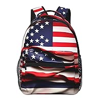 American Flag print Lightweight Bookbag Casual Laptop Backpack for Men Women College backpack
