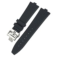 24mm*7mm Fluoro Rubber Quick Release Watchband Fit For Vacheron Constantin 5500V 4500V 7900 Black Blue Watch Men Waterproof Strap (Color : Black, Size : 24-7mm)