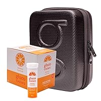 Glucology Travel Bundle - 1 Black Travel Case Plus and 6 x Glucose Tablets (6 Tubes of 10 Chews) Orange