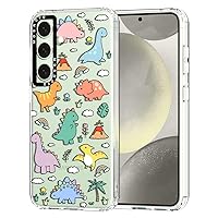 MOSNOVO for Galaxy S24 Plus Case, [Buffertech 6.6 ft Drop Impact] [Anti Peel Off] Clear Shockproof TPU Protective Bumper Phone Cases Cover with Dinosaur Land Design for Samsung Galaxy S24 Plus