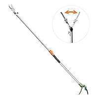 GARTOL Cut & Hold Telescopic Pole Pruner, 3.67-5.45 ft Extendable Long Reach Tree Branch Cutter, Fruit Picker with Rotating Blade Head, and Comfortable Lightweight Aluminium Handle, Cuts up to 1 inch