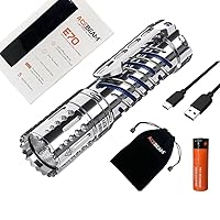 ACEBEAM Combo E70 SS Stainless Steel LED Flashlight -4000 Lumens -up to 220 Meters Throw - 6500K Cool White LED w/ Rechargeable Battery