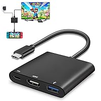 HDMI USB Type C Adapter for Nintendo Switch, Portable 4K HDMI Dock Cable, TV Controller MacBook Pro Samsung Galaxy S8 Plus Google Pixel Hub Converter Cord