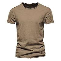 Mens Short Sleeve Henley T-Shirts Casual Summer Slim Fit Basic Designed Shirt for Man Solid Color Comfy Tunic