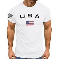 t Shirt Flag USA Fishing Shirt American Flag Muscle fit Black t Shirt Short Sleeve Mens Shirts Black Crewneck Tshirt