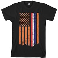 Threadrock Men's Netherlands USA Dutch American Flag T-Shirt