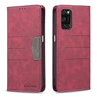 XYX Wallet Case for Oppo A52, Spell Color PU Leather Case Flip Folio Cover with Hidden Magnetic Closure for Oppo A52/OPPO A72/OPPO A92, Red
