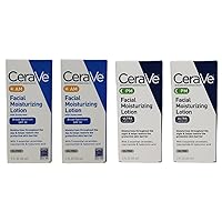 CeraVe Daily Moisturizing Lotion Bundle - AM & PM Facial Set, Sunscreen (2 oz) - 8 fl oz Total (4 Bottles)