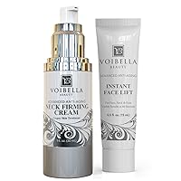 Instant Neck Tightening Cream Bundle - Smooth Wrinkles on Neck, Chest and Decolletage with Firming Lotion and Serum That Work
