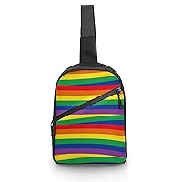 LGBT Rainbow The Gay Sling Backpack Crossbody Shoulder Bag Casual Chest Bag Travel Hiking Daypack