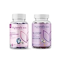 Hyland's Naturals Kids Organic Elderberry Plus Immune Support with ZINC & Vitamin C, 48 Vegan Gummies + Sleep Aid, Calm + Immune Support with Melatonin, Chamomile & Elderberry, 60 Vegan Gummies