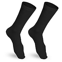 Men's Compression Socks, 15-20 mmHg, Athletic Fit Crew Length Mid-Calf Cushion Foot Sport Socks, Black, X-Large