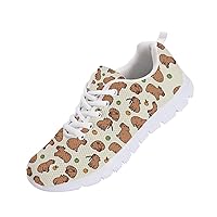 Women Novelty Printed Air Mesh Running Sneakers Lightweight Lace-up Casual Walking Shoes