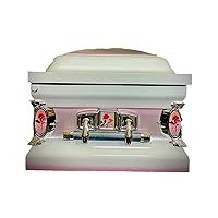 Beautiful Orchid/White Trimmed in Pink 18GA Casket