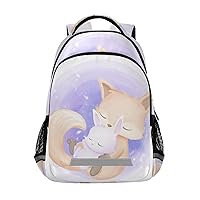 ALAZA Fox Baby Rabbit Animal Print Backpack Purse for Women Men Personalized Laptop Notebook Tablet School Bag Stylish Casual Daypack, 13 14 15.6 inch
