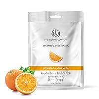 Vitamin C Sheet Mask with Hyaluronic Acid & Lemon | Boosts Collagen, Brightening | Evens Skin Tone, Deep Cleanses & Removes Excess Oil - 25 ml