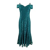 R&M Richards Womens Lace Cold Shoulder Dress, Green, 6P