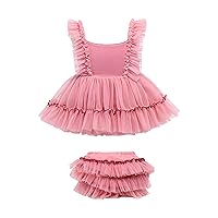 Girls Summer Flying Sleeves Lace Mesh Stitching Solid Color Fashion Dress Toddler Long Sleeve Floral Dress