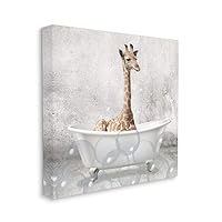 Stupell Industries Baby Giraffe Bath Time Cute Animal Design