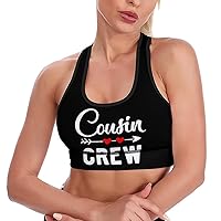 Cousin Crew Fall in Love Fashion Sports Bras for Women Yoga Vest Underwear Crop Tops with Removable Pads Workout