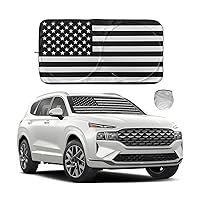 8sanlione American Flag Windshield Sun Shade, Foldable Front Car Window Visor Cover for Automotive Interior Heat UV Rays Protector Universal for Cars SUV Truck Keep Your Vehicle Cool (64''×34'')