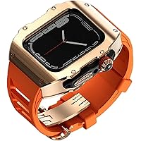 INFRI 44 mm 45 mm Edelstahl-Uhrengehäuse, Gummi-Uhrenarmband, Rm Luxus-Sportarmband, Uhren-Gehäuse, Mod Kit, für Apple Watch 9, 8, 7, 6, 5, 4, SE-Serie, Ersatzzubehör
