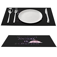 Spitit Animal Blobfish PVC Placemats Washable Non-Slip Heat Resistant Place Mats for Kitchen Dining Table Decoration 2 PCS