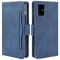 Samsung Galaxy A71 5G Case, Magnetic Full Body Protection Shockproof Flip Leather Wallet Case Cover with Card Slot Holder for Samsung Galaxy A71 5G 2020 Phone Case (Blue)