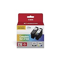 Canon Genuine Ink PG-285 Black/CL-286 Color Cartridge Pack, Standard (2 Cartridges)