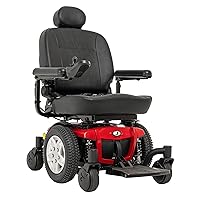 Pride Mobility Jazzy 600 ES Group 2 Power Chair, Nylon, Red, Mid Wheel Drive Power Chair for Adults, 300 lbs. WC, Up to 4 MPH, 24.8 Miles Range Per Charge