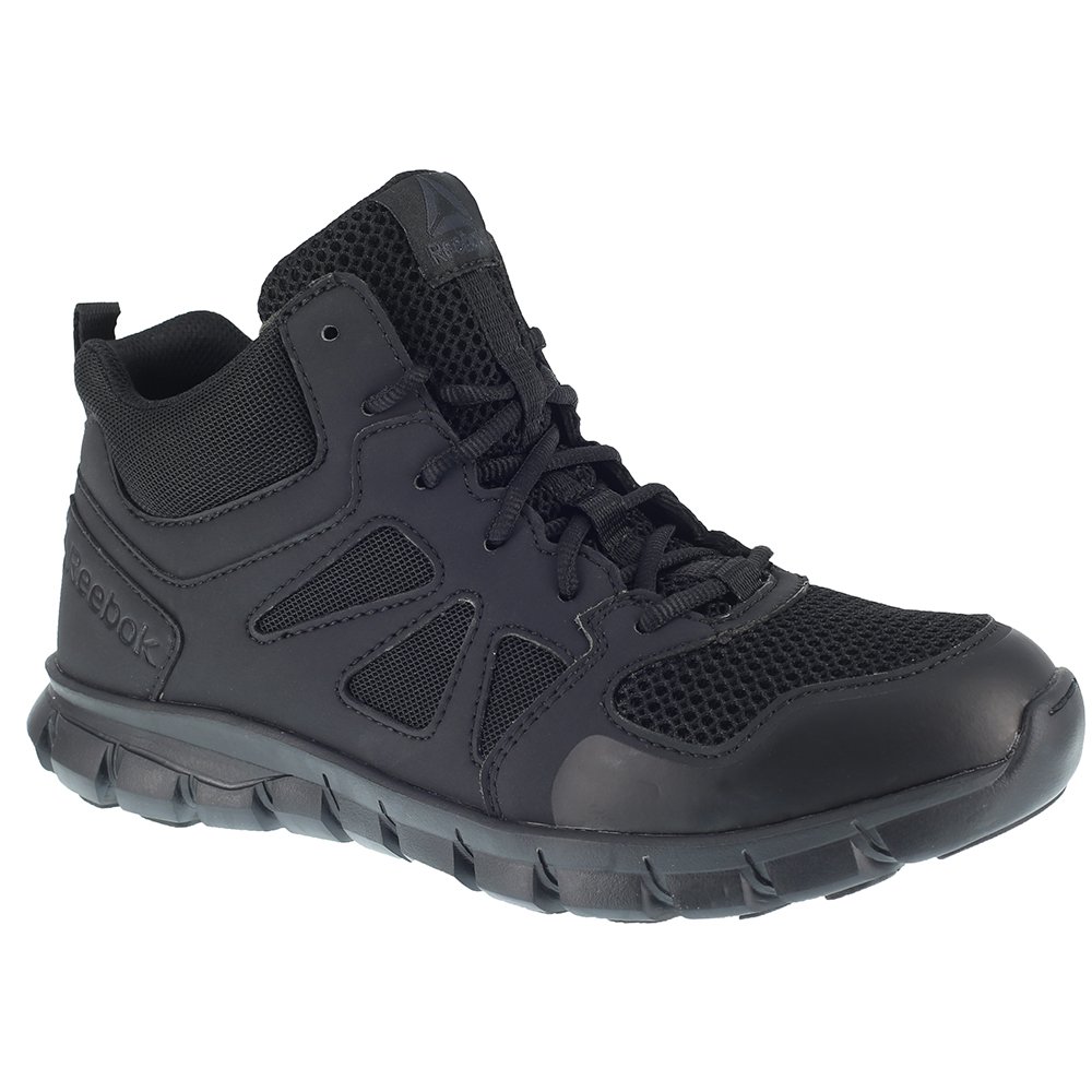 Reebok Men's Rb8405 Sublite Cushion Tactical Mid Cut Soft Toe Shoe Black Military Boot