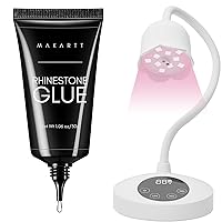 Makartt Nail Rhinestone Glue for Nails, Super Strong Gel Nail Glue for Rhinestones Bundle with UV Nail Lamp Luminoza 10W Rechargeable LED Light with Sensor for Acrylic Nail Extension Flash Cure