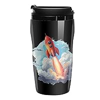 Rocket Up Travel Coffee Mug Insulated Tumbler Double Walls Plastic Cup with Lid for Home Office Outdoor