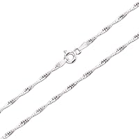 Singapore Chain Twisted Silver Chain 925 Sterling Silver Necklace 45 cm 50 cm