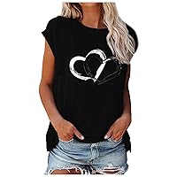 Short Sleeve Shirts for Women Couples Gifts Crewneck Tank Tops Dating Holiday Oversized Shirts for Women