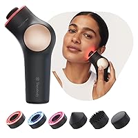 LED - Handheld Percussive Facial Massage and Light Therapy Device - Compact Electric Face and Skin Care Therapy Tool for Ultimate Personal Beauty, Black