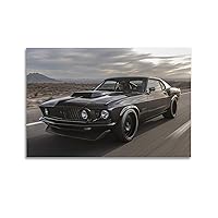Car Poster Classic Black Mustang Car 1969 Decorative Poster Poster Album Cover Posters for Bedroom Wall Art Canvas Posters Music Album Cover Poster 20x30inch(50x75cm) Unframe-style