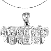 Silver Mommy's Boy Necklace | Rhodium-plated 925 Silver Mommy's Boy Pendant with 18