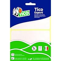 Tico E-2214 Adhesive Label, Pack of 10 Sheets, White