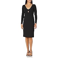 Donna Morgan Women's Cut Out Neckline Crepe Dress Event Occasion Party Date Night Out Guest of