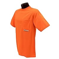 Radians ST11-N Non-Rated Short Sleeve Safety T-Shirt with Moisture Wicking Mesh, Large, Orange