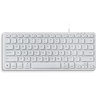 Perixx PERIBOARD-332MW Mac OS X Mini Backlit Keyboard with Cable - Thin Scissor Keys with Large Source - White LED - QWERTY US Layout
