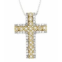 1/5 CTTW Miracle Plate Diamond Cross Pendant in Sterling Silver