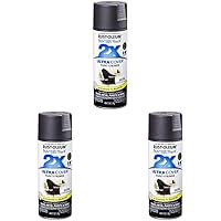 Rust-Oleum 249844 Painter's Touch 2X Ultra Cover Spray Paint, 12 oz, Satin Canyon Black (Pack of 3)