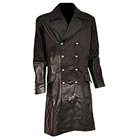 Mens Sweeney Todd Johnny Depp Cosplay Winter Outerwear Faux Leather Trench Overcoat