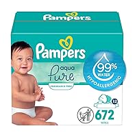 Pampers Sensitive Baby Wipes, Water Based, Hypoallergenic and Unscented, 7 Refill Packs (588 Wipes Total)