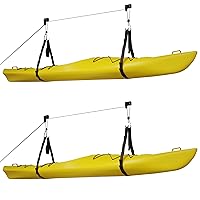 RAD Sportz Kayak Hoist 2-Pack Quality Garage Storage Canoe Lift with 125 lb Capacity Even Works as Ladder Lift Premium Quality Pulley System