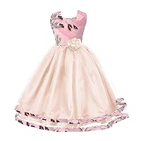YINGJIABride Pink Camo and Tulle Flower Girl Dresses Tutu Bridesmaid Dress 2024